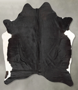 Solid Black Large Brazilian Cowhide Rug 6'8"H x 5'9"W #B30490 by Hudson Hides