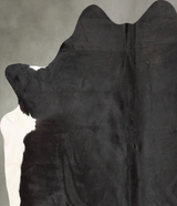 Solid Black Large Brazilian Cowhide Rug 6'8"H x 5'9"W #B30490 by Hudson Hides