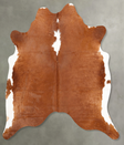 Brown and White Regular X-Large Brazilian Cowhide Rug 6'7"H x 6'2"W #B30491 by Hudson Hides
