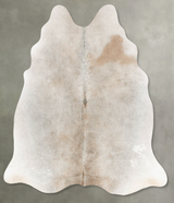 Grey with Beige Large Brazilian Cowhide Rug 6'0"H x 5'5"W #B30492 by Hudson Hides