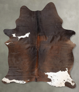 Chocolate and White X-Large Brazilian Cowhide Rug 7'10"H x 5'3"W #B30495 by Hudson Hides