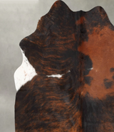 Dark Brindle Large Brazilian Cowhide Rug 6'8"H x 5'10"W #B30505 by Hudson Hides