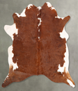 Brown and White Regular X-Large Brazilian Cowhide Rug 6'7"H x 6'2"W #B30506 by Hudson Hides