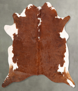 Brown and White Regular X-Large Brazilian Cowhide Rug 6'7"H x 6'2"W #B30506 by Hudson Hides