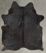 Solid Black Large Brazilian Cowhide Rug 6'4"H x 5'3"W #B30512 by Hudson Hides