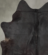 Solid Black Large Brazilian Cowhide Rug 6'4"H x 5'3"W #B30512 by Hudson Hides