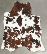 Tricolor Medium Brazilian Cowhide Rug 5'0"H x 5'0"W #B30524 by Hudson Hides