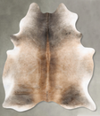 Grey with Beige XX-Large Brazilian Cowhide Rug 8'1"H x 6'4"W #B30536 by Hudson Hides