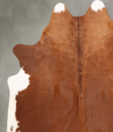 Brown and White Regular X-Large Brazilian Cowhide Rug 7'4"H x 6'4"W #B30549 by Hudson Hides