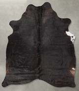 Solid Black Large Brazilian Cowhide Rug 6'10"H x 5'6"W #B30551 by Hudson Hides