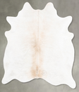 Ivory with Beige X-Large Brazilian Cowhide Rug 7'0"H x 6'6"W #B30560 by Hudson Hides