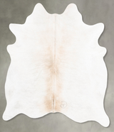 Ivory with Beige X-Large Brazilian Cowhide Rug 7'0"H x 6'6"W #B30560 by Hudson Hides