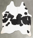 Black and White Medium Brazilian Cowhide Rug 5'4"H x 4'11"W #B30569 by Hudson Hides