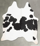 Black and White Medium Brazilian Cowhide Rug 5'4"H x 4'11"W #B30569 by Hudson Hides