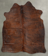 Medium Brindle Large Brazilian Cowhide Rug 6'2"H x 5'3"W #B30574 by Hudson Hides