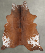 Salt and Pepper Brown Medium Brazilian Cowhide Rug 6'0"H x 5'0"W #B30578 by Hudson Hides