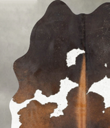Chocolate and White Medium Brazilian Cowhide Rug 4'8"H x 3'8"W #B30579 by Hudson Hides