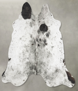 Salt and Pepper Black Large Brazilian Cowhide Rug 5'3"H x 5'11"W #B30581 by Hudson Hides