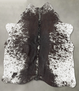 Salt and Pepper Black Medium Brazilian Cowhide Rug 5'2"H x 4'8"W #B30582 by Hudson Hides