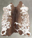 Chocolate and White Medium Brazilian Cowhide Rug 4'7"H x 4'7"W #B30585 by Hudson Hides