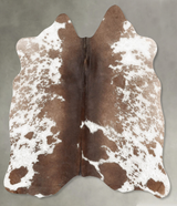 Chocolate and White Medium Brazilian Cowhide Rug 4'7"H x 4'7"W #B30585 by Hudson Hides