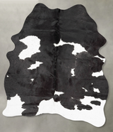 Black and White Large Brazilian Cowhide Rug 7'1"H x 4'7"W #B30593 by Hudson Hides