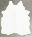 Solid White Medium Brazilian Cowhide Rug 4'7"H x 3'11"W #B30605 by Hudson Hides