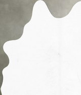 Solid White Medium Brazilian Cowhide Rug 4'7"H x 3'11"W #B30605 by Hudson Hides