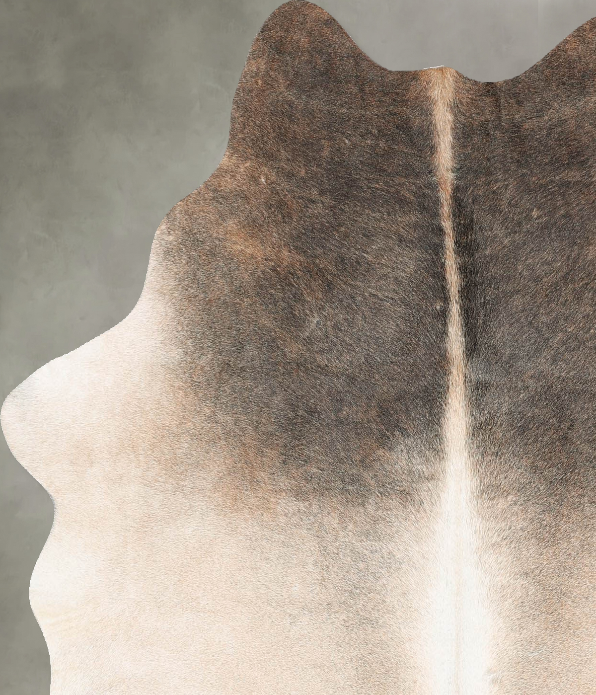 Grey with Beige Medium Brazilian Cowhide Rug 5'6"H x 4'11"W #B30614 by Hudson Hides