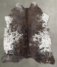 Chocolate and White Medium Brazilian Cowhide Rug 5'6"H x 5'1"W #B30616 by Hudson Hides