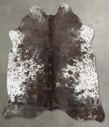 Chocolate and White Medium Brazilian Cowhide Rug 5'6"H x 5'1"W #B30616 by Hudson Hides