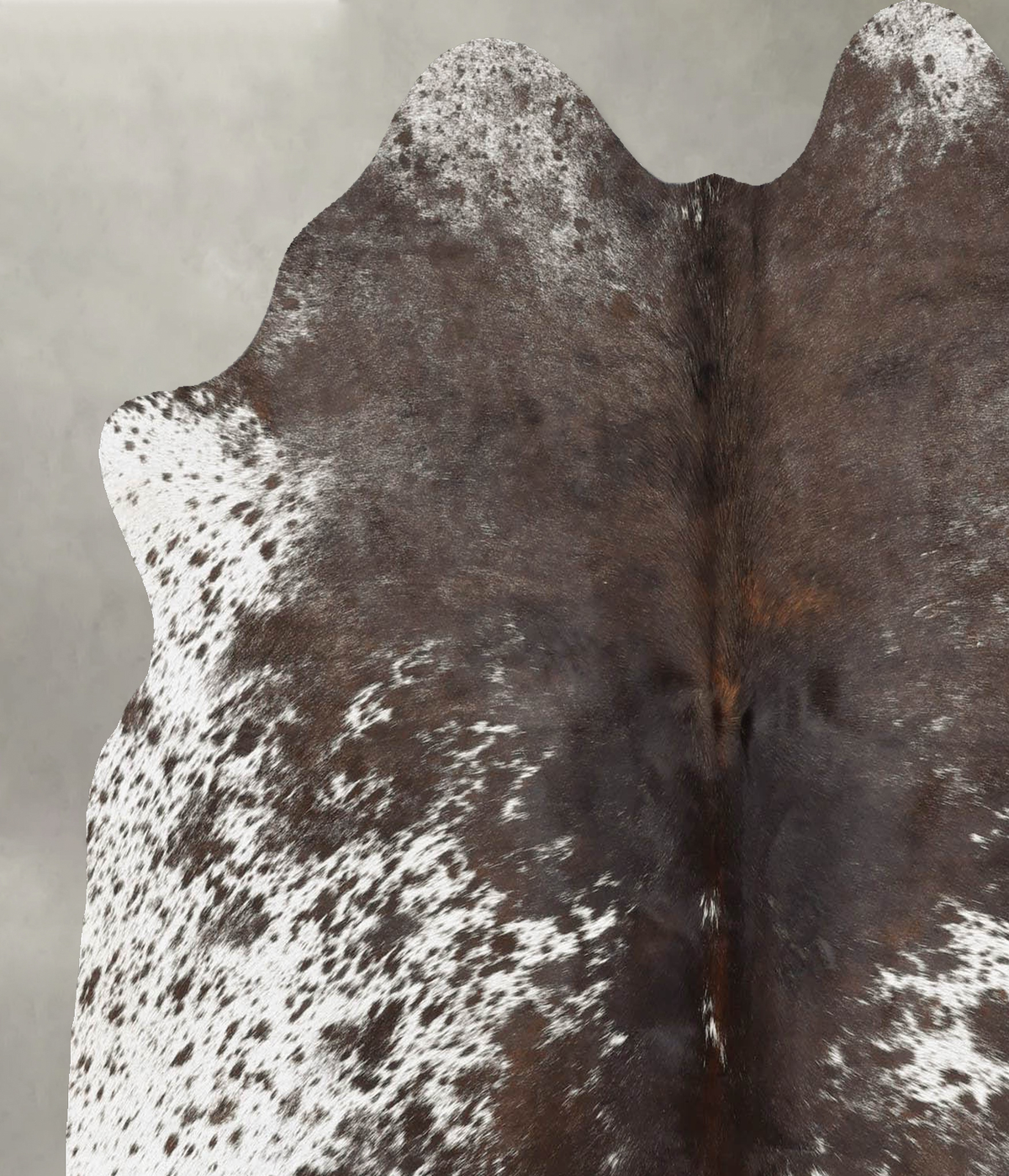 Chocolate and White Medium Brazilian Cowhide Rug 5'6"H x 5'1"W #B30616 by Hudson Hides