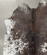 Chocolate and White Medium Brazilian Cowhide Rug 5'6"H x 5'1"W #B30616 by Hudson Hides