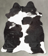 Black and White Medium Brazilian Cowhide Rug 5'10"H x 4'7"W #B30619 by Hudson Hides