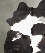 Black and White Medium Brazilian Cowhide Rug 5'10"H x 4'7"W #B30619 by Hudson Hides