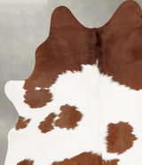 Brown and White Large Brazilian Cowhide Rug 6'0"H x 5'0"W #B30621 by Hudson Hides