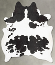 Black and White X-Large Brazilian Cowhide Rug 7'1"H x 5'9"W #B30628 by Hudson Hides