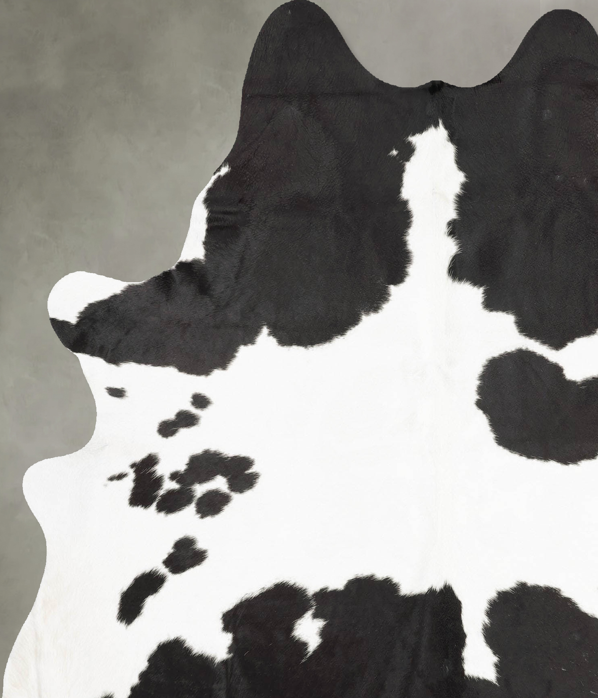 Black and White X-Large Brazilian Cowhide Rug 7'1"H x 5'9"W #B30628 by Hudson Hides