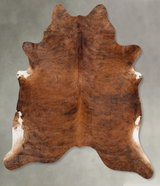 Medium Brindle X-Large Brazilian Cowhide Rug 7'1"H x 6'6"W #B30630 by Hudson Hides