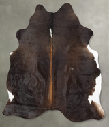 Chocolate Large Brazilian Cowhide Rug 6'6"H x 5'8"W #B30632 by Hudson Hides