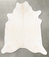 Ivory with Beige X-Large Brazilian Cowhide Rug 6'10"H x 6'5"W #B30636 by Hudson Hides
