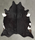 Solid Black X-Large Brazilian Cowhide Rug 7'1"H x 6'2"W #B30648 by Hudson Hides