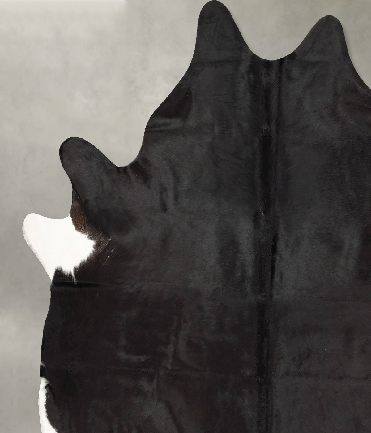 Solid Black X-Large Brazilian Cowhide Rug 7'1"H x 6'2"W #B30648 by Hudson Hides