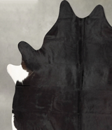 Solid Black X-Large Brazilian Cowhide Rug 7'1"H x 6'2"W #B30648 by Hudson Hides