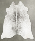 Salt and Pepper Black Medium Brazilian Cowhide Rug 5'2"H x 5'4"W #B30651 by Hudson Hides
