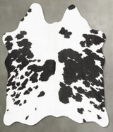Black and White Medium Brazilian Cowhide Rug 4'5"H x 4'8"W #B30653 by Hudson Hides