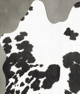 Black and White Medium Brazilian Cowhide Rug 4'5"H x 4'8"W #B30653 by Hudson Hides