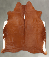 Brown and White Regular Large Brazilian Cowhide Rug 6'1"H x 5'6"W #B30654 by Hudson Hides