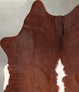 Brown and White Regular Large Brazilian Cowhide Rug 5'10"H x 5'5"W #B30655 by Hudson Hides