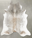 Grey with Beige XX-Large Brazilian Cowhide Rug 7'9"H x 6'11"W #B30659 by Hudson Hides